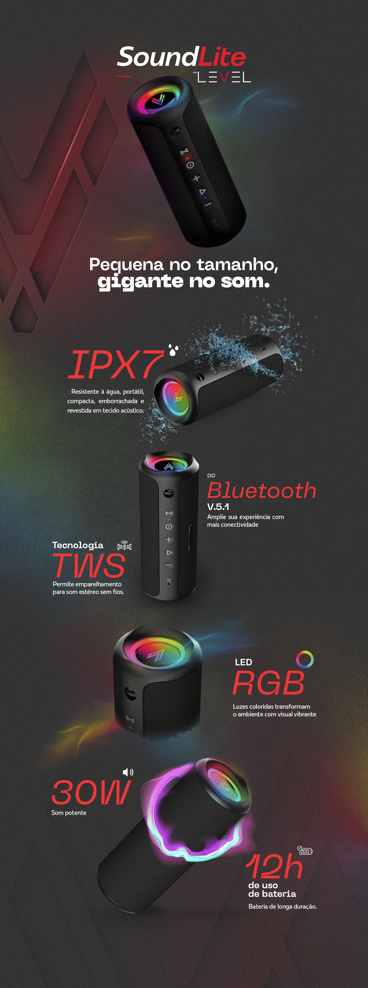 Caixa Bluetooth Level Sound Lite