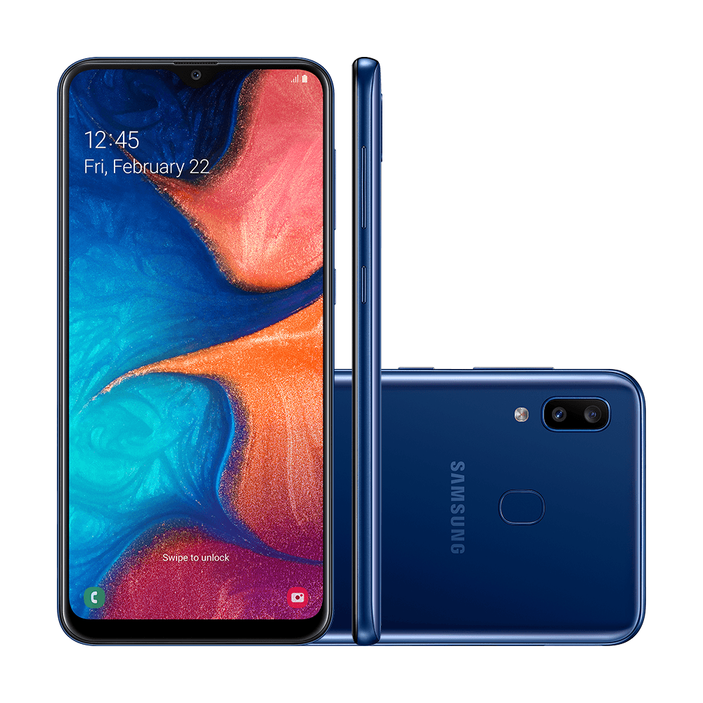 Smartphone Samsung A20, (ZF), Android 9.0, Dual Chip, Câmera