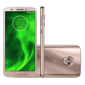 Smartphone Motorola Moto G6 XT1925-3, Android OREO 8.0, Dual chip, Processador Octa Core 1.8 GHz, Câmera traseira Dual 12 + 5 MP e Frontal de Rose GO - 237642