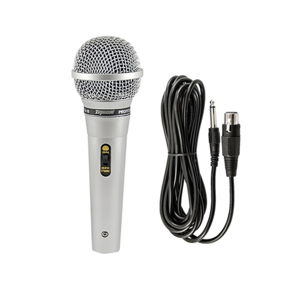 Microfone Topsom Ts10 Karaoke Prata Fujiokadistribuidor