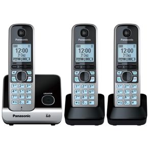 Telefone Sem Fio Panasonic KX-TG6713LBB 3 Ramais GO - 190234