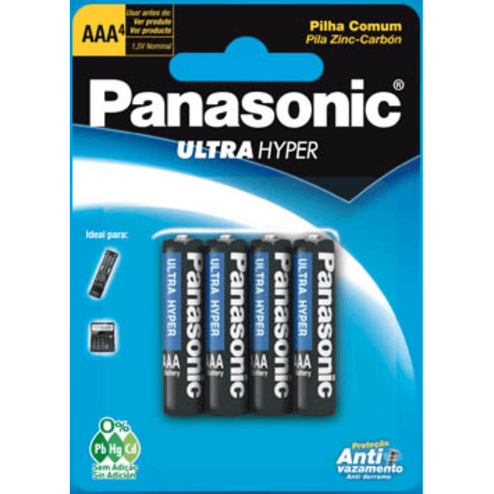Pilha Panasonic Comun AAA R03UAL/4B400 Com 4 unidades - Fujioka
