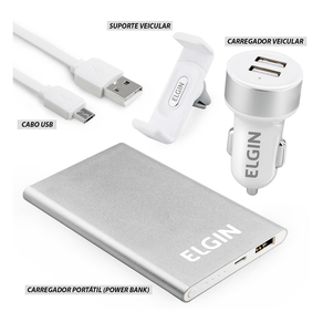 Kit Carregador Elgin Veicular GO - 255231 Kit Carregador Elgin Veicular GO - 255231