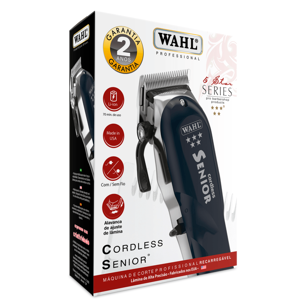Máquina de Corte Wahl Senior Cordless, Recarregável - Fujioka