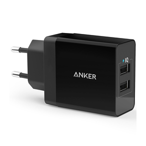 Carregador de parede Anker 24W 2 USB black GO - 255311 Carregador de parede Anker 24W 2 USB black GO - 255311