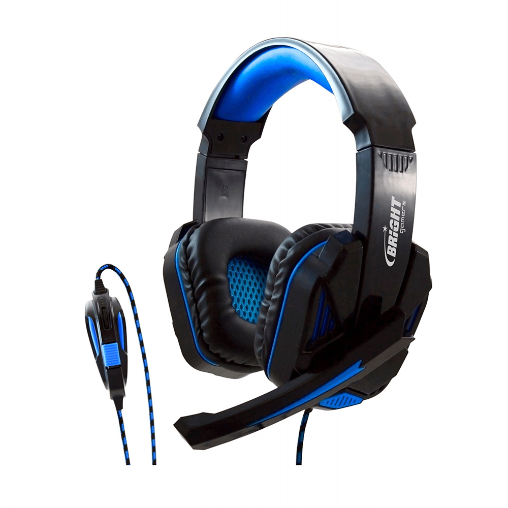 Headset Bright 0467 gaming azul - Fujioka Distribuidor