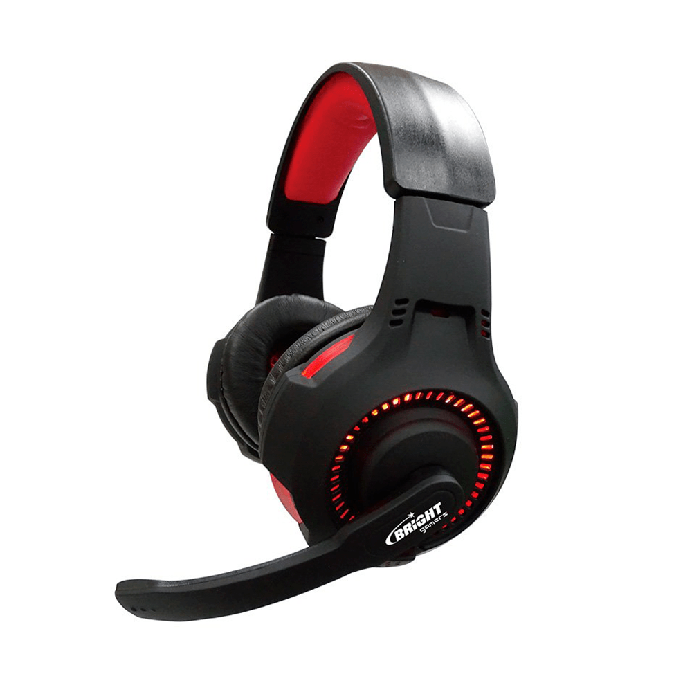 Headset Bright 0468 gamer led vermelho - Fujioka Distribuidor