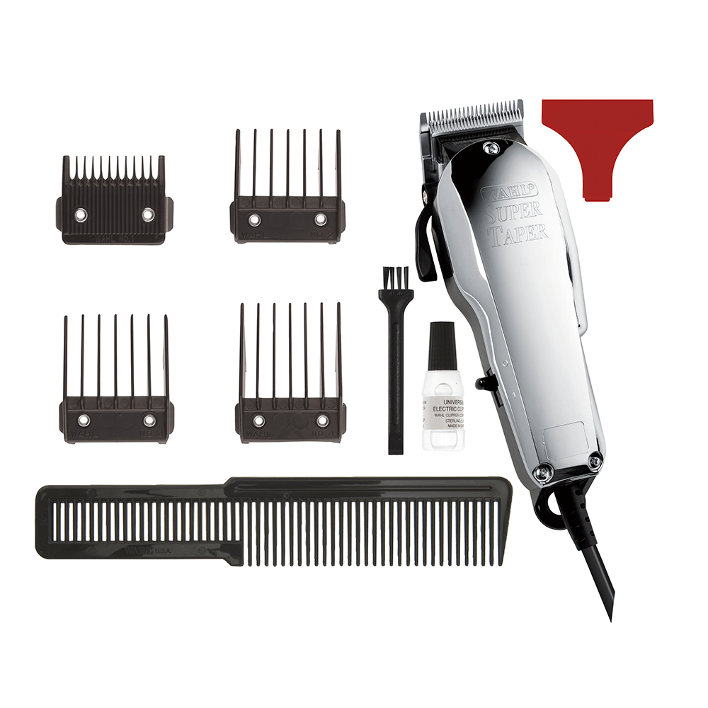 WAHL Super Taper バリカン 箱付き コーム4個 Máquina de Corte Wahl Super Taper Chrome 220V - Fujioka Distribuidor