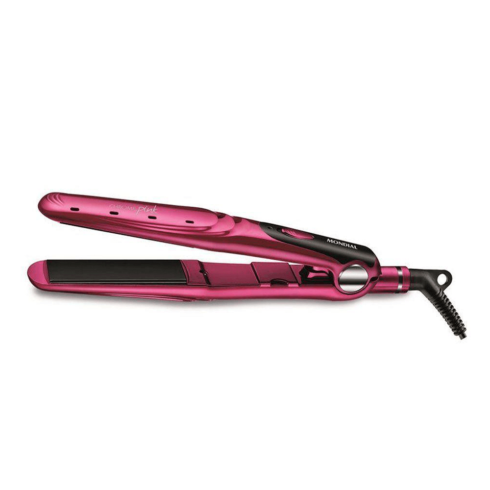 Chapinha / Prancha Mondial P-21 Mini Chrome Pink Line - Fujioka