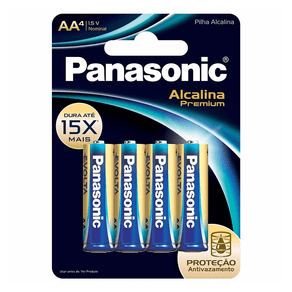 Pilha Panasonic Alcalina Premium AA C/4 DF - 26430 Pilha Panasonic Alcalina Premium AA C/4 DF - 26430