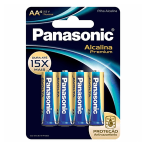 Pilha Panasonic Alcalina Premium AA C/4 GO - 26430