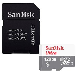 Cartão de Memória Micro SD Sandisk 128GB SDSQUNS-GN6TA 80Mb/s DF - 278430 Cartão de Memória Micro SD Sandisk 128GB SDSQUNS-GN6TA 80Mb/s DF - 278430