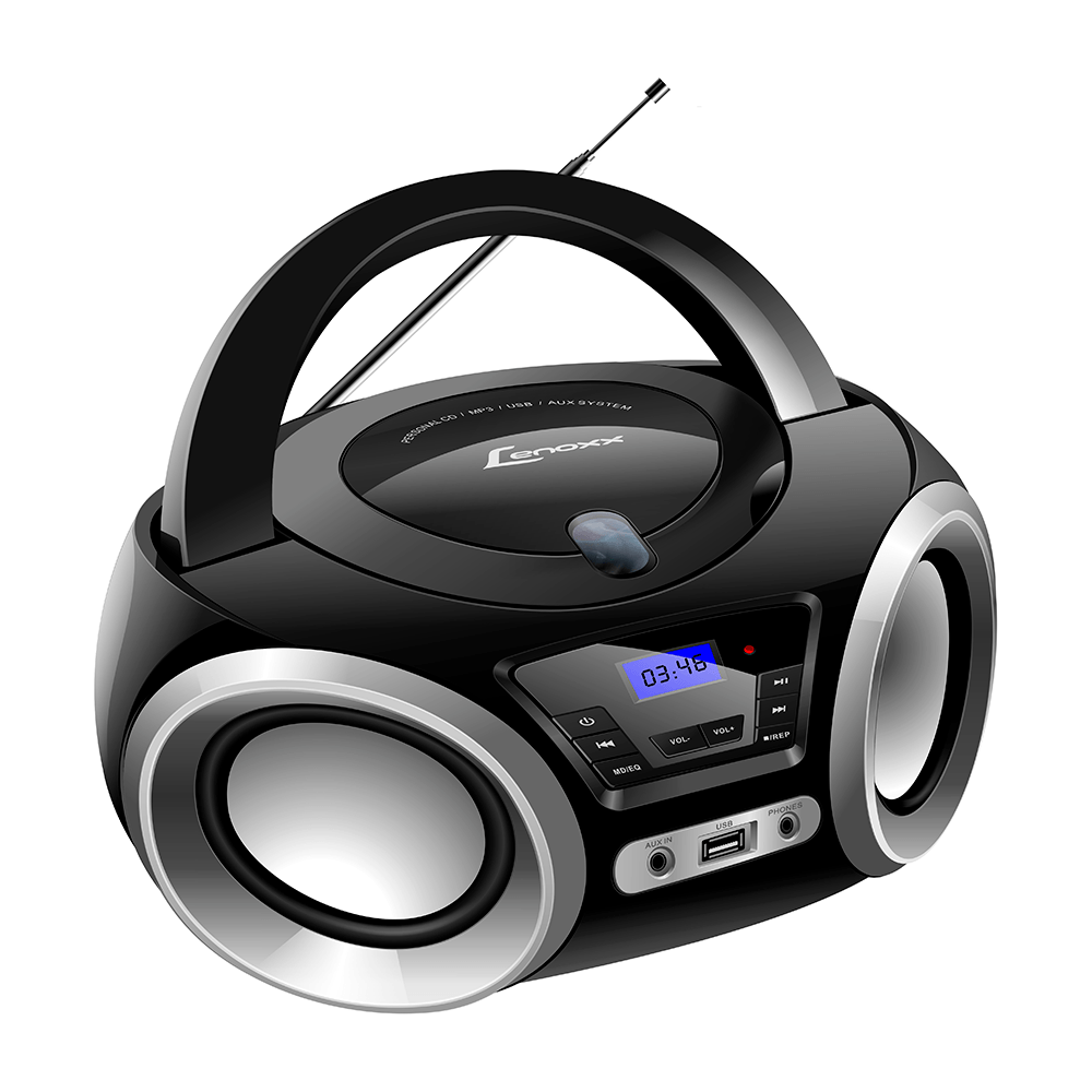 Rádio CD Portátil Lenoxx BD-1370, CD Player, Rádio FM, Display