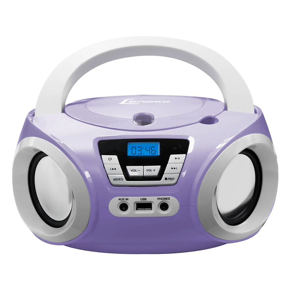 Rádio Portátil Lenoxx BD-121 , RÁDIO FM, USB/CD, Entrada para Fone