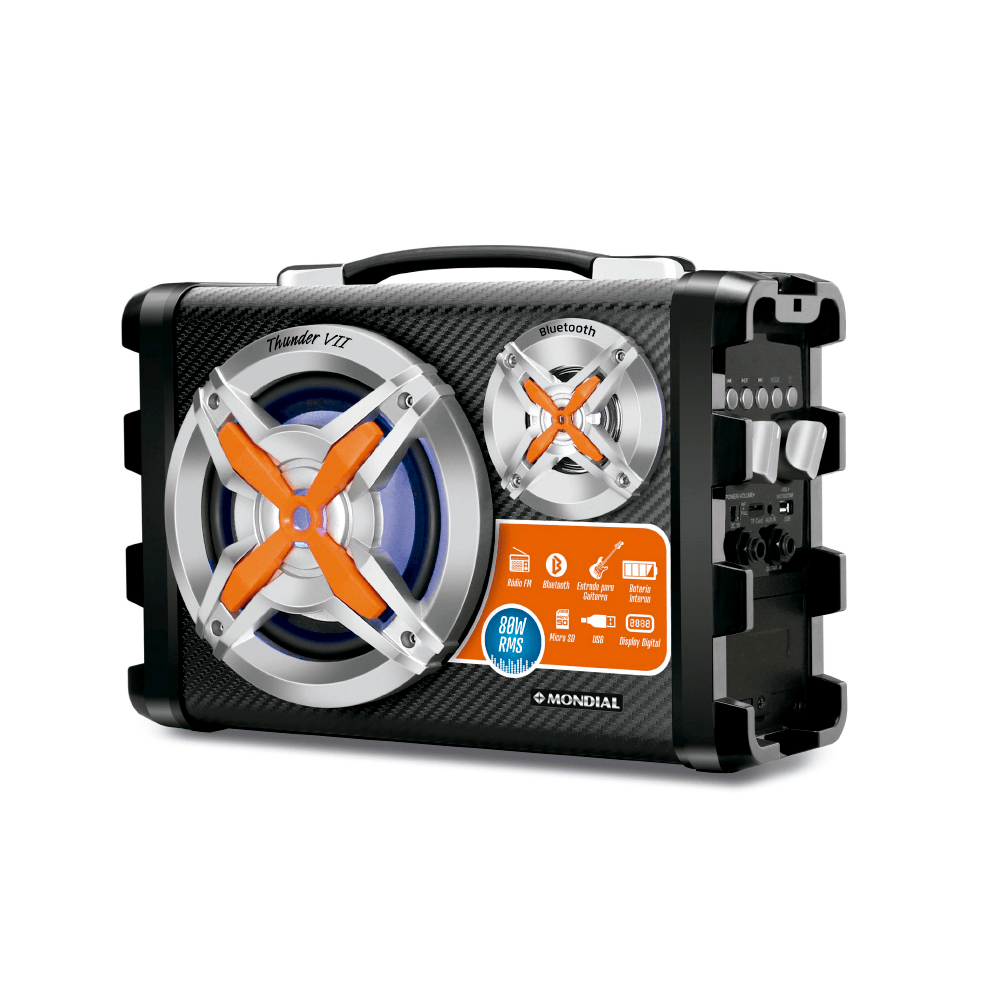 Caixa Amplificada Mondial, , 80W, Entrada para Microfone e