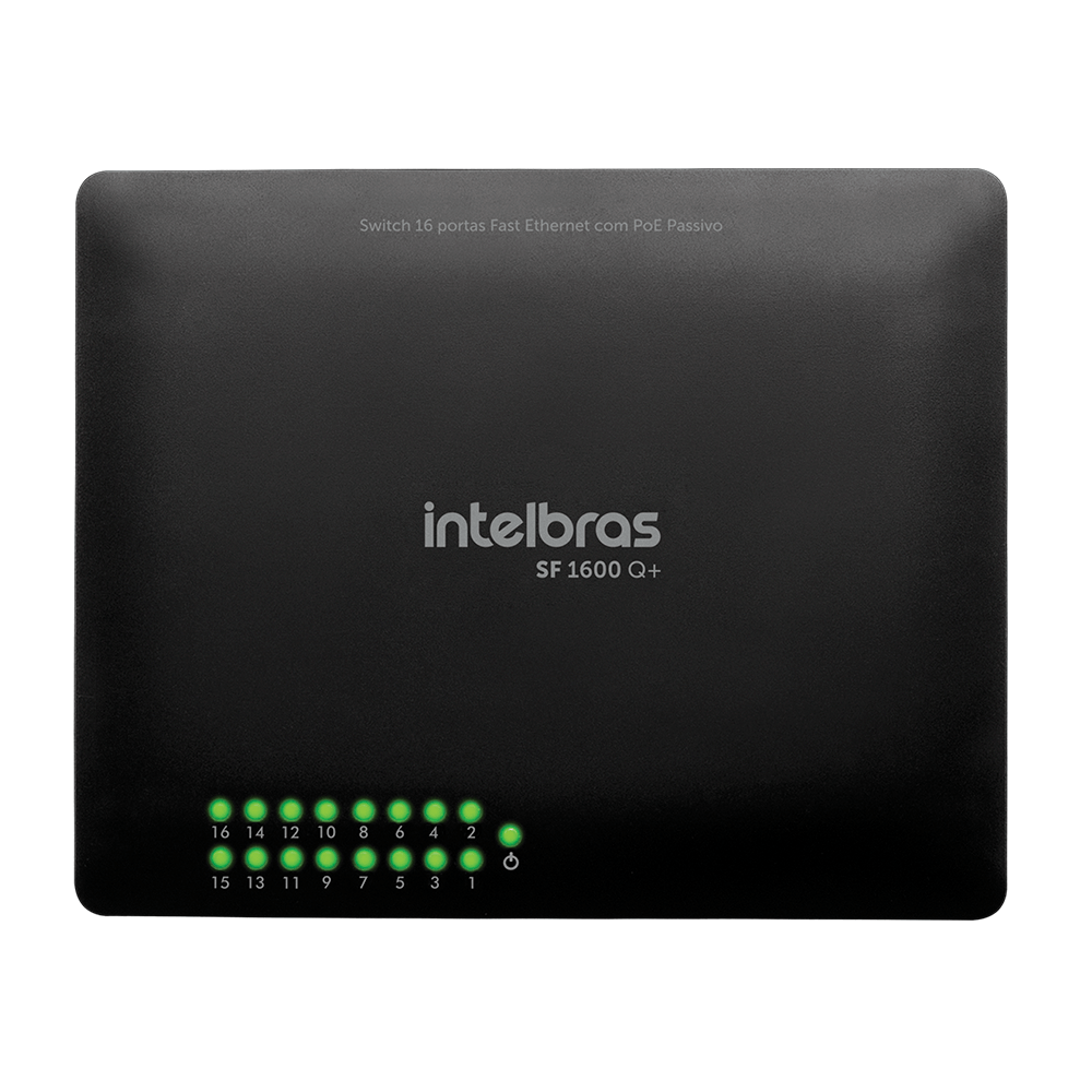 Switch Intelbras 16pts 10/100 Sf1600q+ - Fujioka Distribuidor