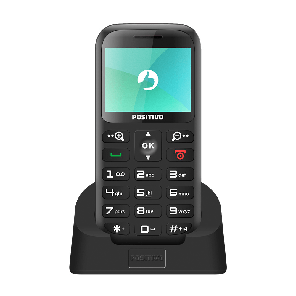 Celular Positivo P65, Dual chip, Câmera traseira, Tela 1.8