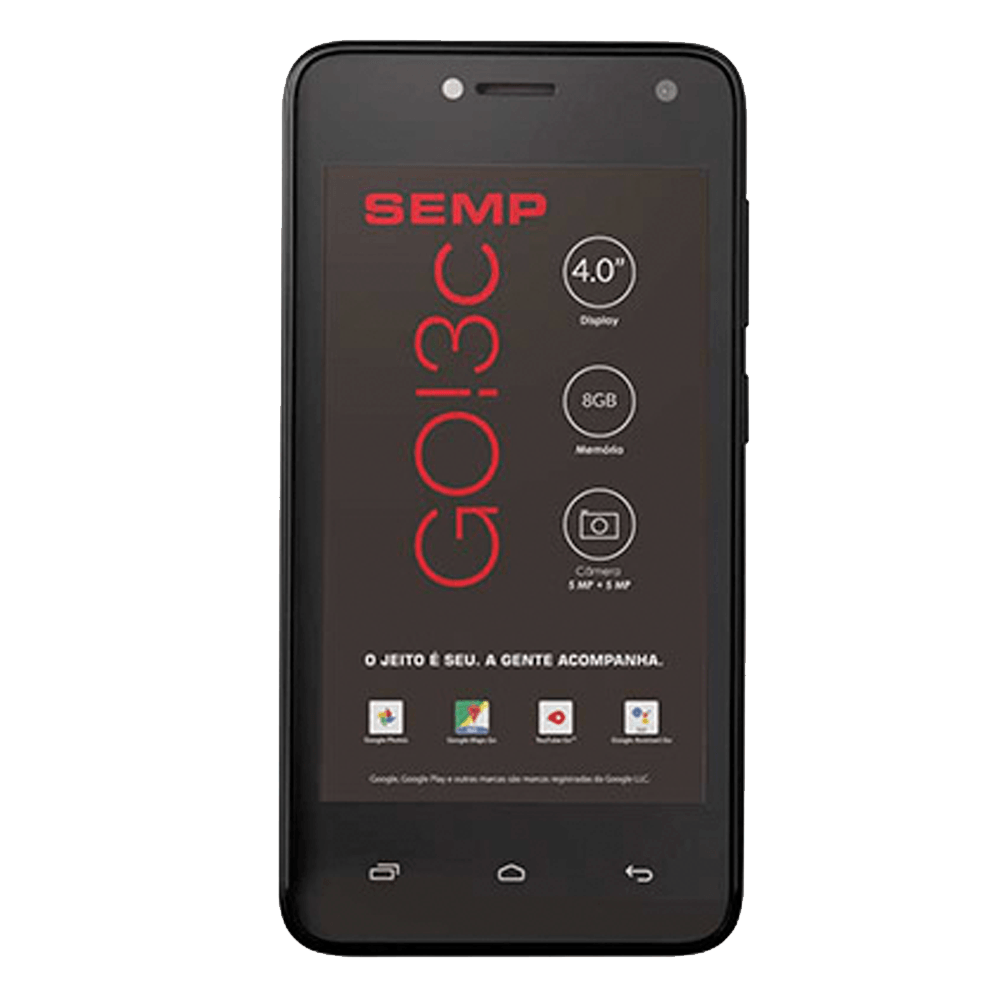 Smartphone Semp GO 3C 4018 | Preto, Android 8.0, Oreo, Dual chip