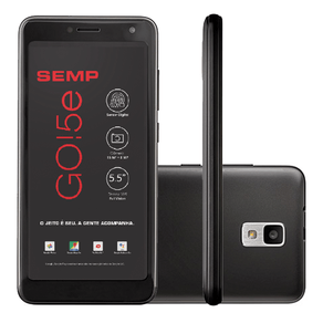 Smartphone Semp GO 5E 5515 | Preto, Android .8.1Oreo,Dual chip, Processador Quad Core , Câmeras com flash 8MP e traseira 13MP , Tela 5.5'', | Preto GO - 237736