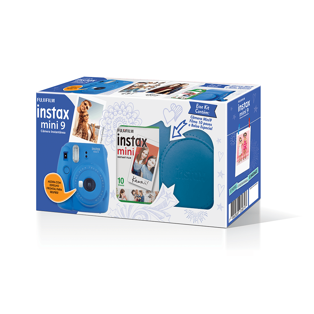 Kit Câmera Instax Mini 9 Azul Cobalto - Fujioka Distribuidor