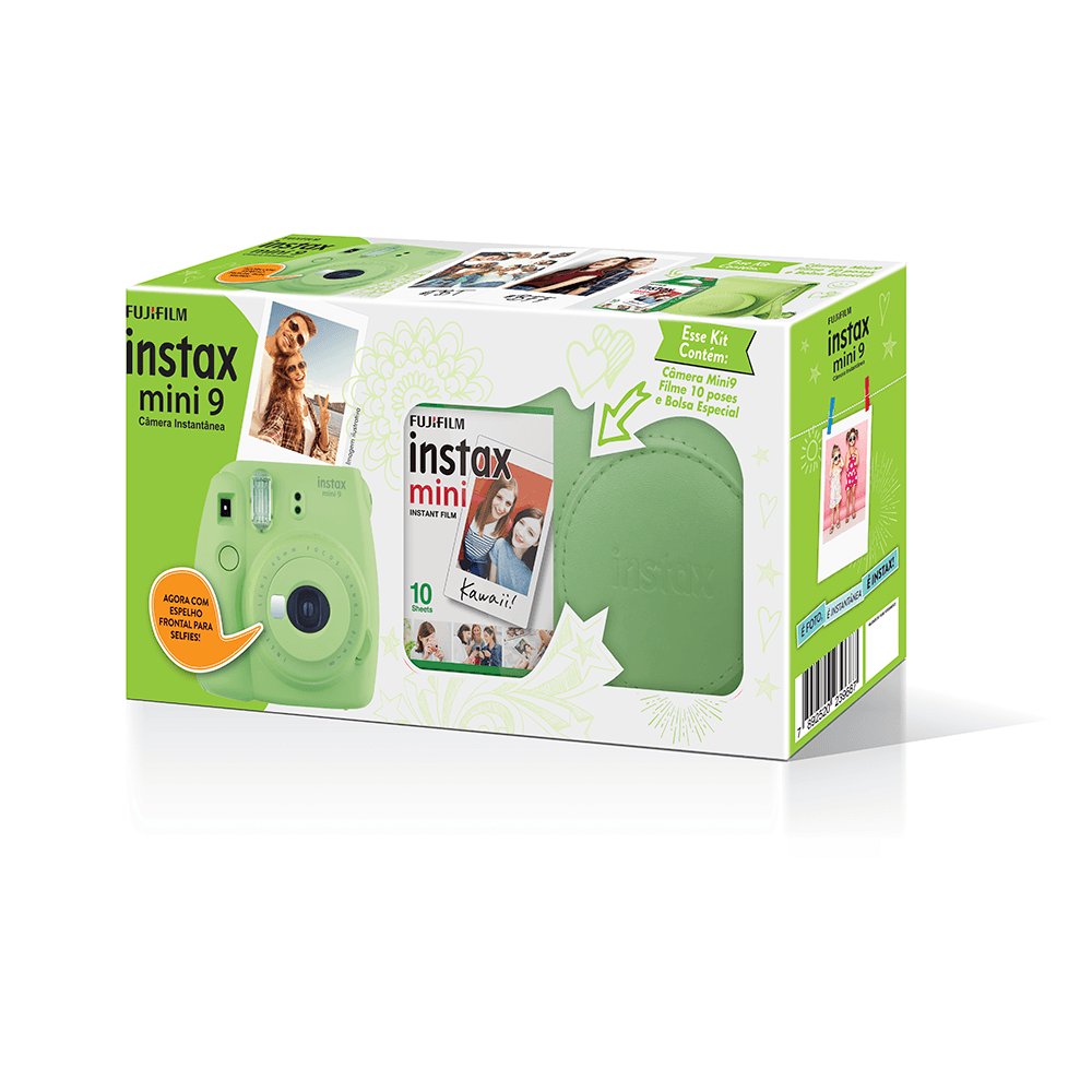 Kit Câmera Instax Mini 9 Verde Lima - Fujioka Distribuidor