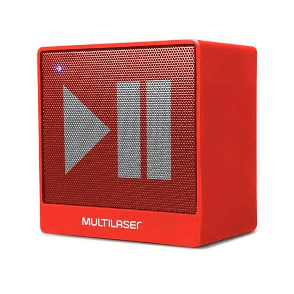 Caixa Bluetooth Multilaser SP279 8W, Vermelha, Entrada Auxiliar P2