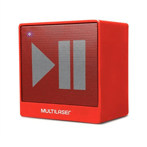 Caixa Bluetooth Multilaser SP279 8W, Vermelha, Entrada Auxiliar P2, Função Hands Free, Bateria de Longa Duração. GO - 56915 Caixa Bluetooth Multilaser SP279 8W, Vermelha, Entrada Auxiliar P2, Função Hands Free, Bateria de Longa Duração. GO - 56915