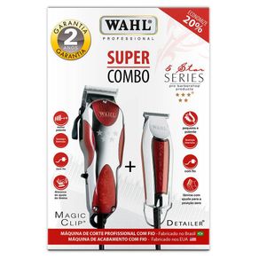 Combo Máquina de Corte Wahl Magic Clip e Detailer | 220V DF - 19718 Combo Máquina de Corte Wahl Magic Clip e Detailer | 220V DF - 19718