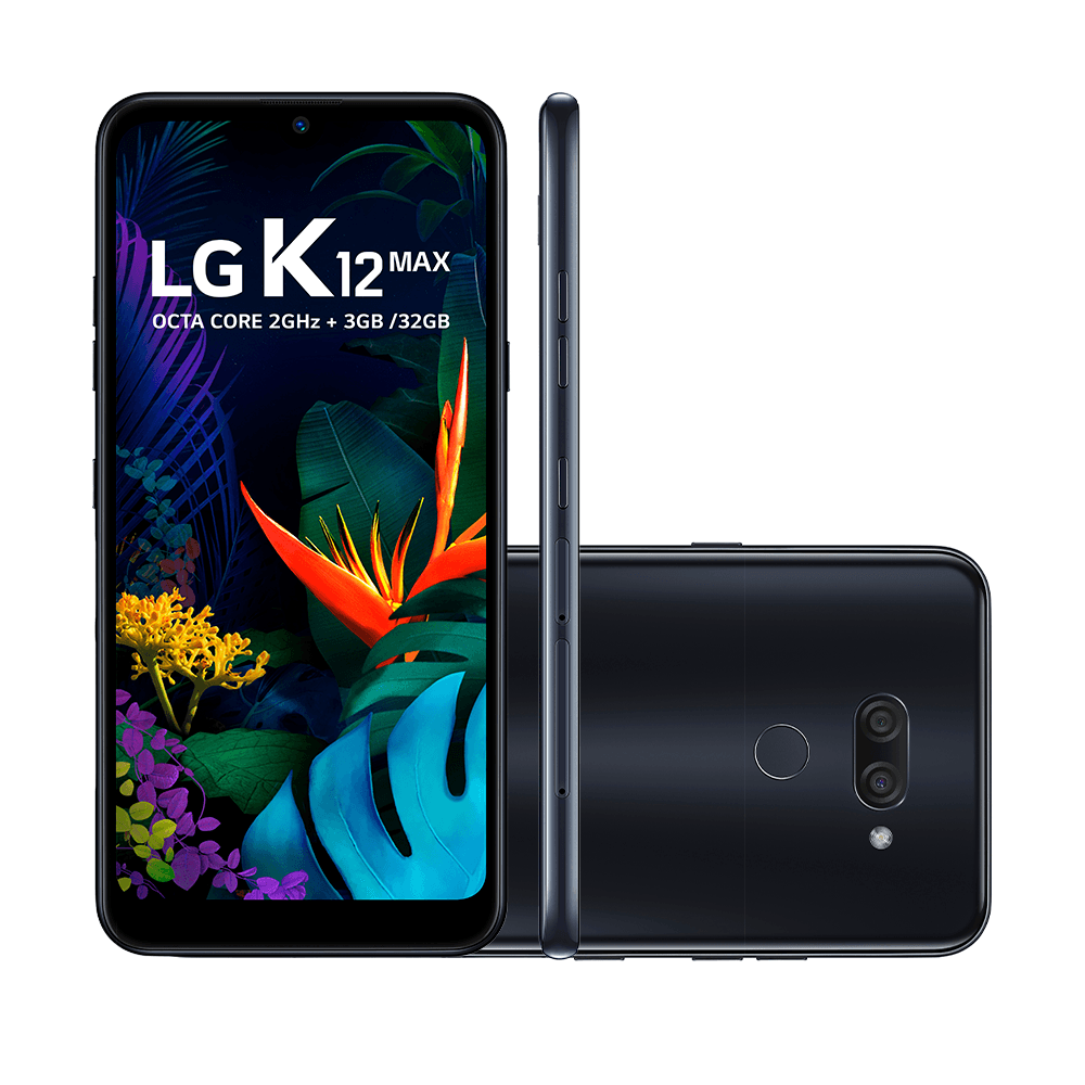 Smartphone LG K12 MAX. Android 9.0, Dual Chip, 13 MP + 2 MP e
