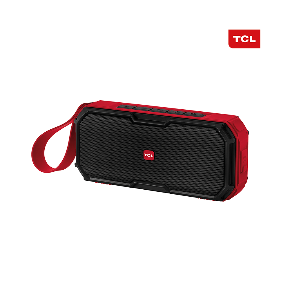 Caixa Bluetooth TCL BS30 IPX7, Vermelha, À prova d'água, Viva voz