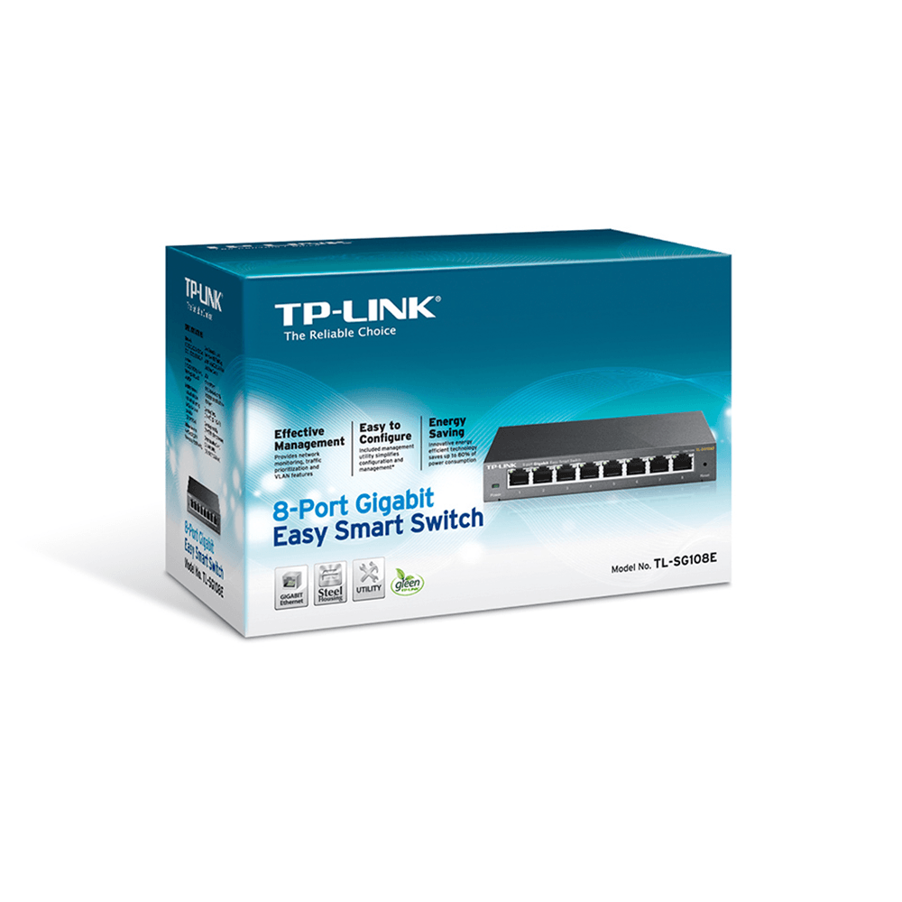 Switch Easy Smart Gigabit de 8 Portas TL-SG108E - Fujioka Distribuidor