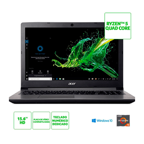 Notebook Acer Aspire 3 AMD Ryzen 5 2500U, 12GB, HD 1TB, Windows 10 Home, 15.6´, Cinza - A315-41-R4RB GO - 571426