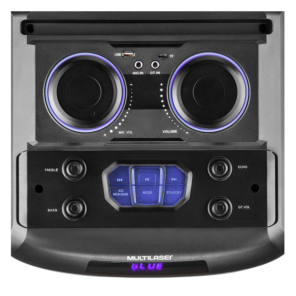 Caixa de Som Amplificada Multilaser 2000W Bluetooth SP343 Preto