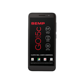 Celular Smartphone Semp Go! 5c Preto - Dual Chip 4G Tela 5'' 16GB 1GB Ram Câmera 8MP e 5MP QuadCore 1.28Ghz Android 8.1 Tela de 5.0