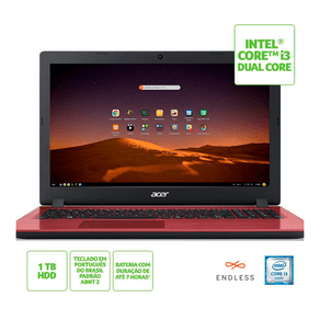 Notebook Acer Aspire 3 A315-53-33AD Intel Core i3 RAM de 8GB HD de 1TB 15.6` Endless OS GO - 571435