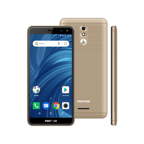 Smartphone Positivo S532 Twist 2 Pro, Android Oreo Go Edition, Dual chip, Processador Quad Core 1.3 GHz, Câmera traseira de 8MP e frontal | Dourado GO - 237729