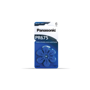 Bateria Panasonic Pr-675br Para Aparelho Auditivo Com 06 GO - 26219
