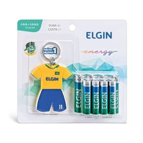 Pilha Elgin Alcalina 4AA+4AAA+Chaveiro da Copa do Mundo 2018 GO - 26396 Pilha Elgin Alcalina 4AA+4AAA+Chaveiro da Copa do Mundo 2018 GO - 26396