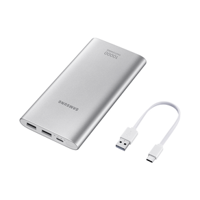 Carregador Portátil Power Bank Samsung 10000 mAh, com 2 USB, Eb-p1100c | Prata GO - 255667