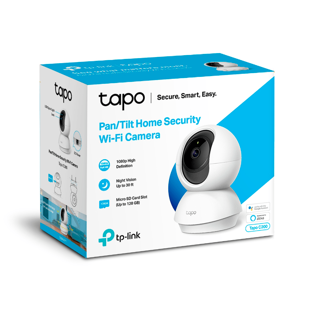 Câmera de Segurança Tp-Link Tapo C200, 360°, Wi-Fi, 1080p
