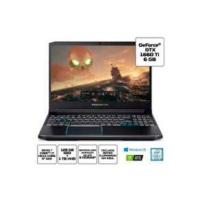 Notebook Gamer Acer Predator Helios 300 PH315-52-748u GTX 1660TI Core i7 16GB SSD 128GB HD 1TB Windows 10 GO - 571446