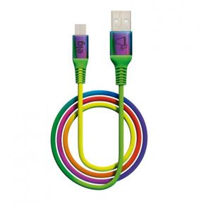 Cabo ELG Micro Usb M510RB - Rainbow - 1 metro GO - 255866