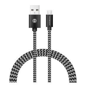 Cabo de Carregamento Xtrax Micro USB, 2.0A, 3 Metros, Tecido Trançado, Preto e | Branco GO - 277868 Cabo de Carregamento Xtrax Micro USB, 2.0A, 3 Metros, Tecido Trançado, Preto e | Branco GO - 277868