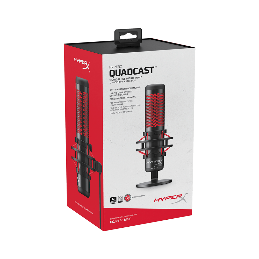 Microfone Gamer Hyperx QuadCast - HX-MICQC-BK - Fujioka Distribuidor