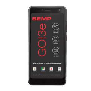 Smartphone Semp GO 3e 5035 | Preto, Android 8.1, Oreo,Dual chip, Processador Quad Core , Câmeras traseira 8 MP e Frontal 5MP , Tela 5'', Memória DF - 237815