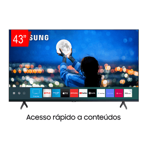 Samsung Smart TV Crystal UHD 43TU7000 4K, Borda Infinita, Controle Único, Bluetooth, Processador Crystal 4K. GO - 43962