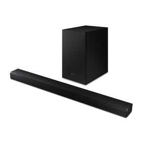 Soundbar Samsung HW-T550 2.1 Canais, Potência 320W, Bluetooth, Subwoofer Sem Fio, DTS Virtual:X | Bivolt DF - 40485 Soundbar Samsung HW-T550 2.1 Canais, Potência 320W, Bluetooth, Subwoofer Sem Fio, DTS Virtual:X | Bivolt DF - 40485