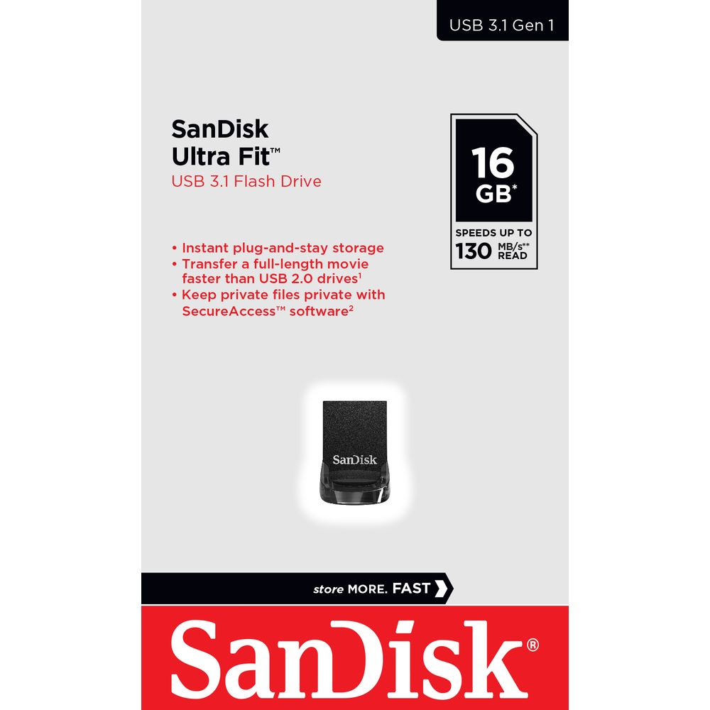 Pendrive Sandisk Cruzer Fit Ultra 16GB - Fujioka Distribuidor