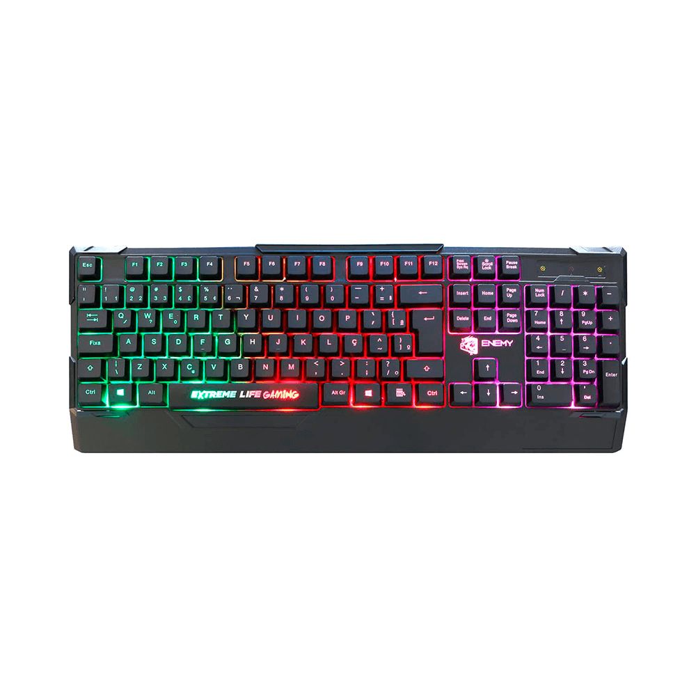 Teclado Gamer ELG Enemy TGEN, Iluminação LED 3 Cores, Membrana