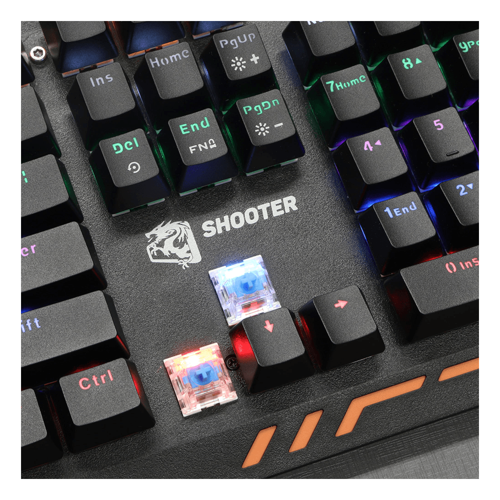 Teclado Gamer ELG Mechanical Shooter TGMS com Switches Cherry Blue